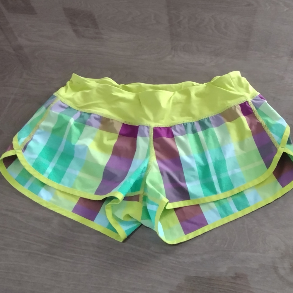 Lululemon Multicolor Plaid Pattern Athletic Shorts